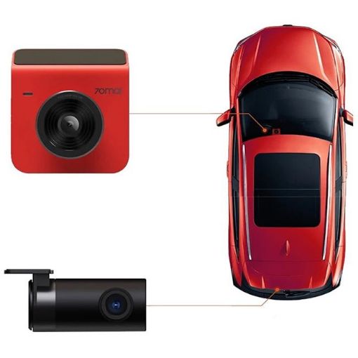 تصویر  70mai Dash Cam A400+Rear Cam Set grey llvory / Red