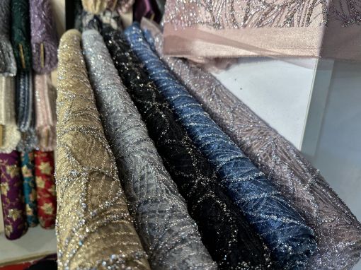 تصویر  پارچه مجلسی تور نگینی 