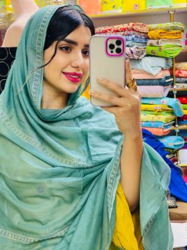 تصویر  شال و روسری سوپرنخ نگین دار 